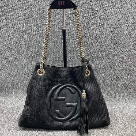 100% Authentic Gucci GG Soho on Chain Shoulder Bag - Picture 1 of 14